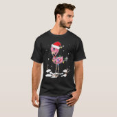 Flamingo Kerstkerstkerstkerstmis met Flamingo Ligh T-shirt (Voorkant volledig)