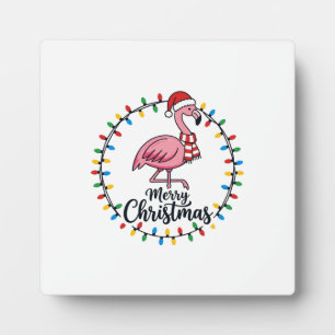 Flamingo Kerstlichten Vakantie Fotoplaat