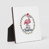 Flamingo Kerstlichten Vakantie Fotoplaat (Voorkant)