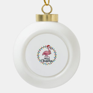 Flamingo Kerstlichten Vakantie Keramische Bal Ornament