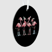 Flamingo Kerstlichten Vakantie Kerstmis Ornament (voorkant)