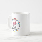 Flamingo Kerstlichten Vakantie Koffiemok (Voorkant links)