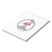 Flamingo Kerstlichten Vakantie Notitieblok (Linkerzijde)