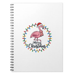 Flamingo Kerstlichten Vakantie Notitieboek