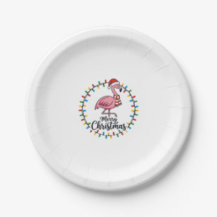 Flamingo Kerstlichten Vakantie Papieren Bordje