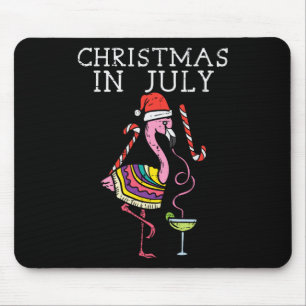 Flamingo Kerstman Kerstmis In Juli Grappige Zomer Muismat