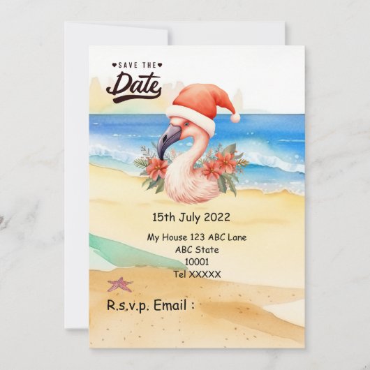 Flamingo Kerstman Kerstmis in juli Kaart (Voorkant)