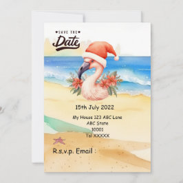 Flamingo Kerstman Kerstmis in juli  Kaart