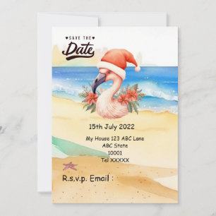 Flamingo Kerstman Kerstmis in juli Kaart