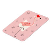 Flamingo Kerstman Roze magneet flexibele portret (Linkerzijde)