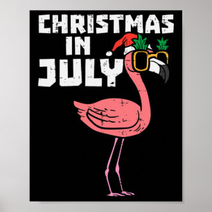 Flamingo Kerstman Zonnebril Christmas In July Scha Poster