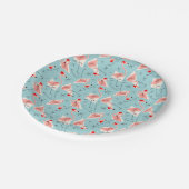 Flamingo Kerstmannen Blauwe Multi papieren bord (Gekanteld)