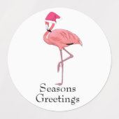 Flamingo Kerstmannen Kerstgroeten Labels (Design 2)
