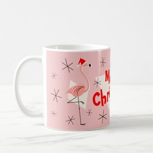 Flamingo Kerstmannen Roze Kerstmis mok (Links)
