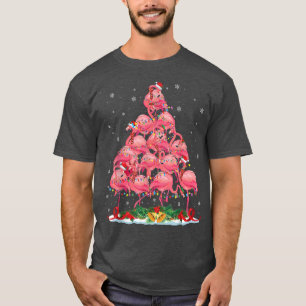 Flamingo Kerstmis Boom Fairy Lights Pajama Flamin T-shirt