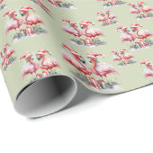 Flamingo Kerstmis Cadeaupapier (Rol Hoek)