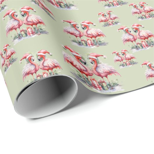 Flamingo Kerstmis Cadeaupapier (Rol Hoek)