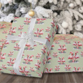 Flamingo Kerstmis Cadeaupapier