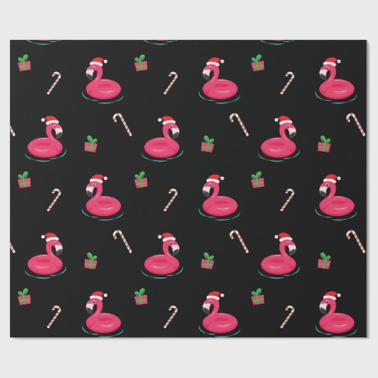 Flamingo Kerstmis Cadeaupapier (Vlak)