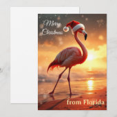 Flamingo Kerstmis Feestdagenkaart (Voorkant / Achterkant)