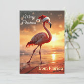 Flamingo Kerstmis Feestdagenkaart (Staand voorkant)