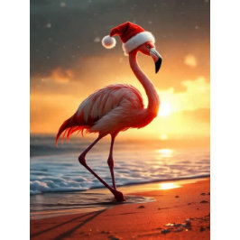 Flamingo Kerstmis Feestdagenkaart