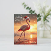 Flamingo Kerstmis Feestdagenkaart (Staand voorkant)