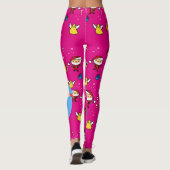 Flamingo Kerstmis Funny Doodles Festive Fun Leggings (Achterkant)