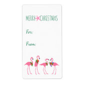 Flamingo Kerstmis Grote Stickers voor geschenken (Voorkant)