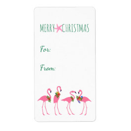 Flamingo Kerstmis Grote Stickers voor geschenken