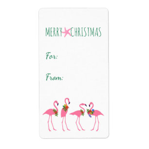 Flamingo Kerstmis Grote Stickers voor geschenken
