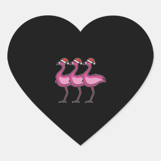 Flamingo Kerstmis Hart Sticker