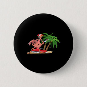 Flamingo Kerstmis In Juli Cool Tropische Vogel Str Ronde Button 5,7 Cm