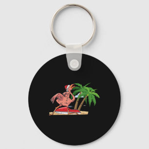 Flamingo Kerstmis In Juli Cool Tropische Vogel Str Sleutelhanger