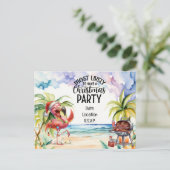 Flamingo Kerstmis in juli Feest Briefkaart (Staand voorkant)