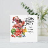 Flamingo Kerstmis in juli Feest Kaart (Staand voorkant)