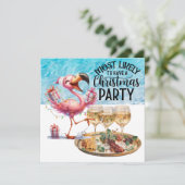 Flamingo Kerstmis in juli Feest Kaart (Staand voorkant)