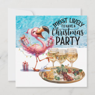 Flamingo Kerstmis in juli Feest Kaart