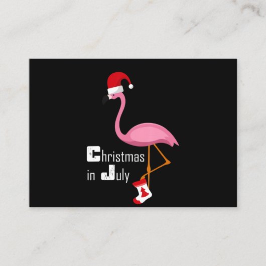 Flamingo | Kerstmis in juli Funny Party Informatiekaartje (Voorkant)