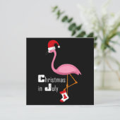 Flamingo | Kerstmis in juli Funny Party Kaart (Staand voorkant)