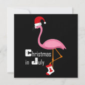Flamingo | Kerstmis in juli Funny Party Kaart (Voorkant)