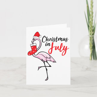 Flamingo Kerstmis in juli Grappig feest X-mas Part Kaart
