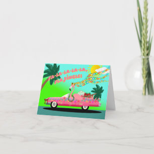 Flamingo Kerstmis met Flajingle Full Car Kaart