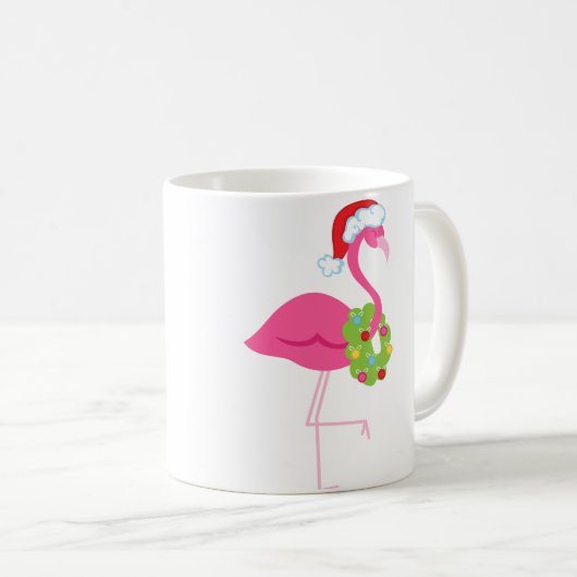 Flamingo Kerstmis Mok (Voorkant rechts)