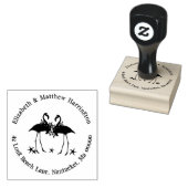Flamingo Kerstmis Ronde Stempel (Gestempeld)