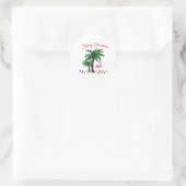 Flamingo Kerstmis Ronde Sticker (Tas)