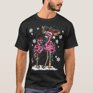 Flamingo Kerstmis: Santa Hat Pajama Cute An T-shirt