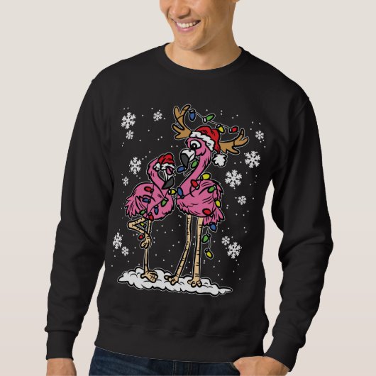 Flamingo Kerstmis: Santa Hat Pajama Cute An Trui (Voorkant)