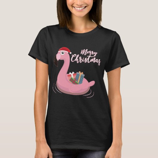 Flamingo Kerstmis T-shirt (Voorkant)