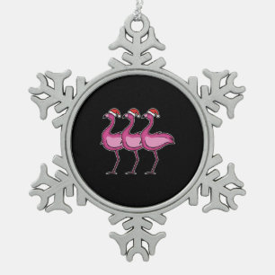 Flamingo Kerstmis Tin Sneeuwvlok Ornament
